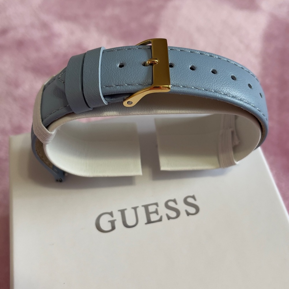 Guess Blue and Gold ,Watch Leather Strap